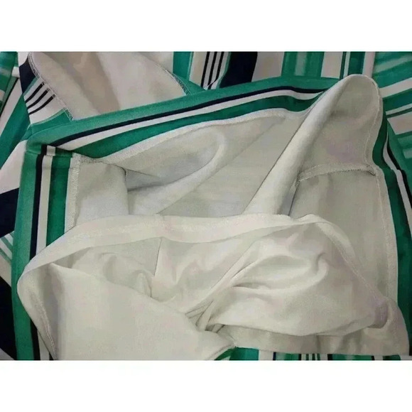 Eva Mendes Career Work Dress Blue Green White Striped Size XS - Picture 9 of 11
